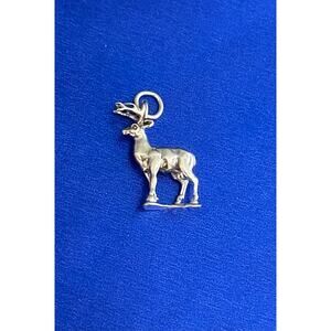 Sterling Silver 8 Point Buck Deer Charm, Silver 8 Point Buck Deer Charm